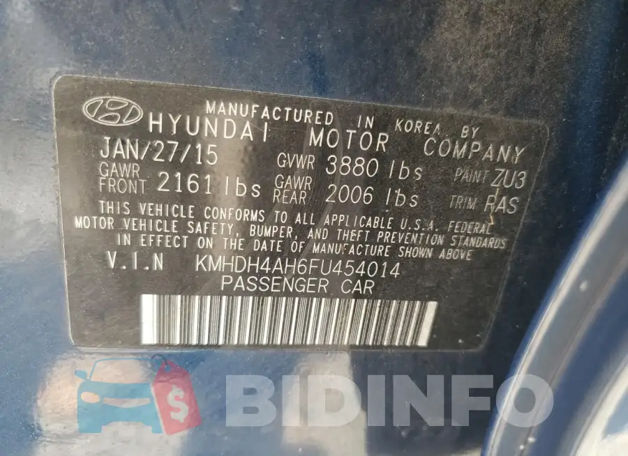 KMHDH4AH6FU454014 Photo# 12