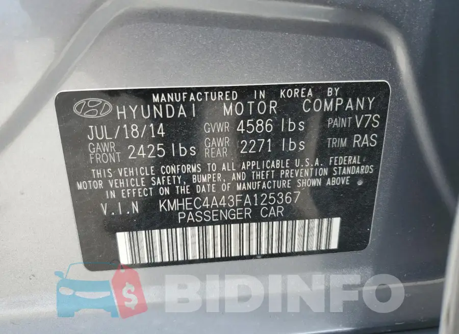 KMHEC4A43FA125367 Photo# 12