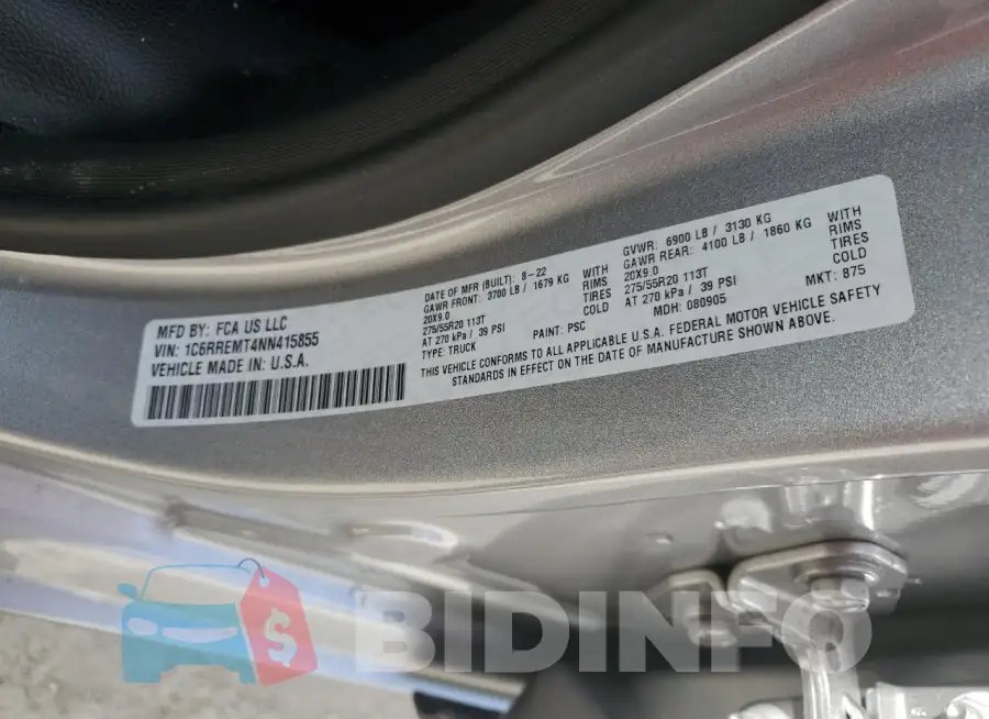 1C6RREMT4NN415855 Photo# 12