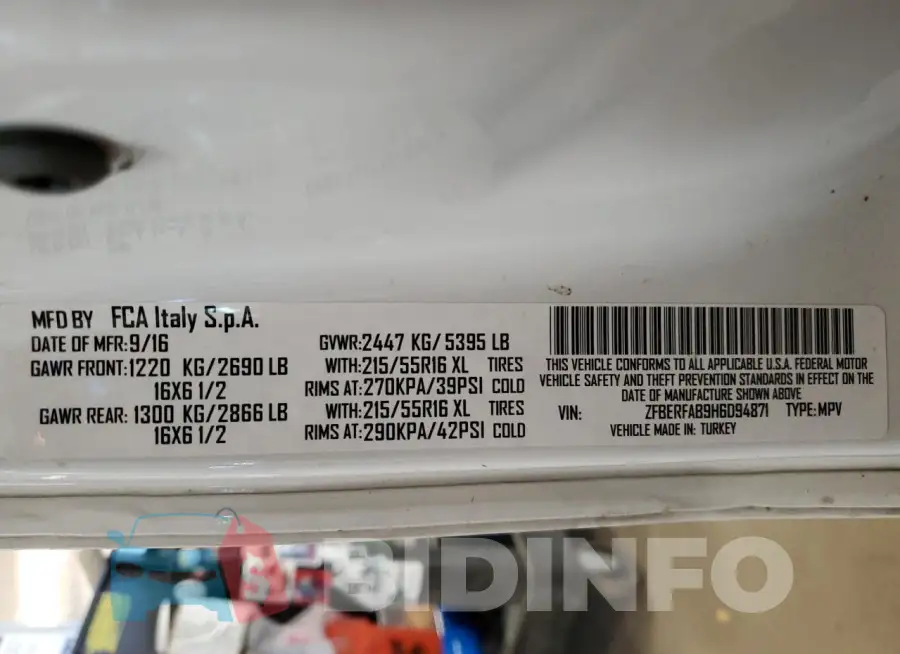 ZFBERFAB9H6D94871 Photo# 14
