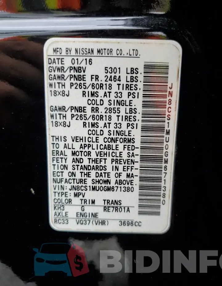 JN8CS1MU0GM671380 Photo# 14