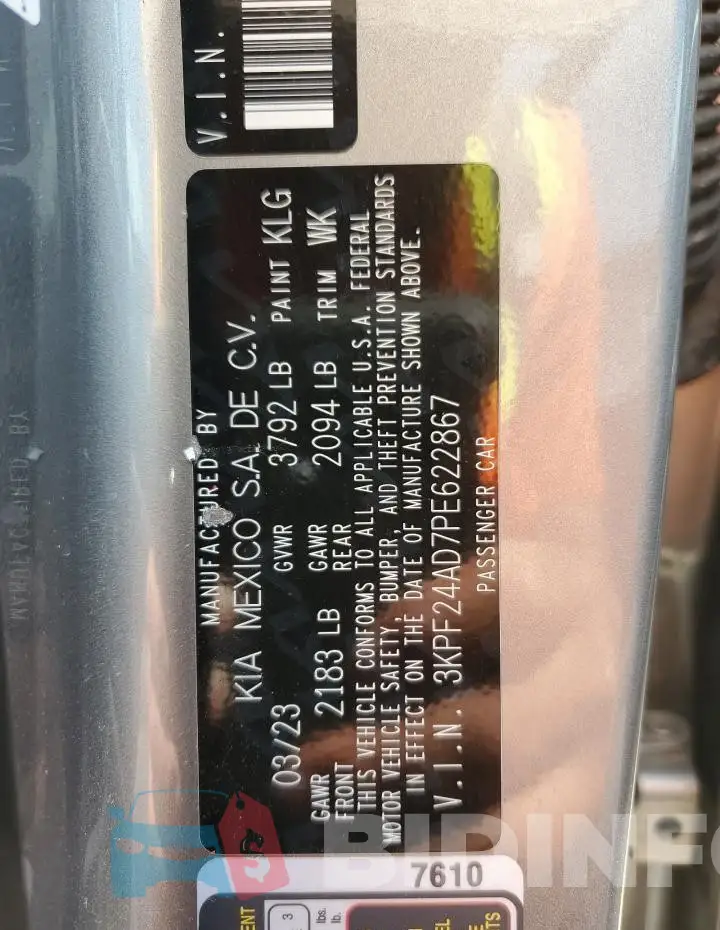 3KPF24AD7PE622867 Photo# 12