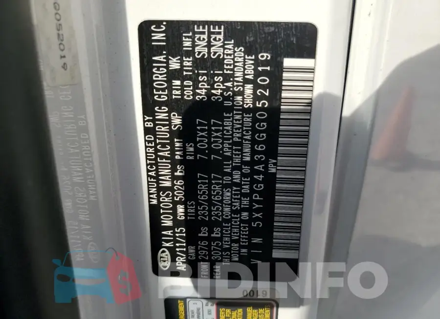 5XYPG4A36GG052019 Photo# 13