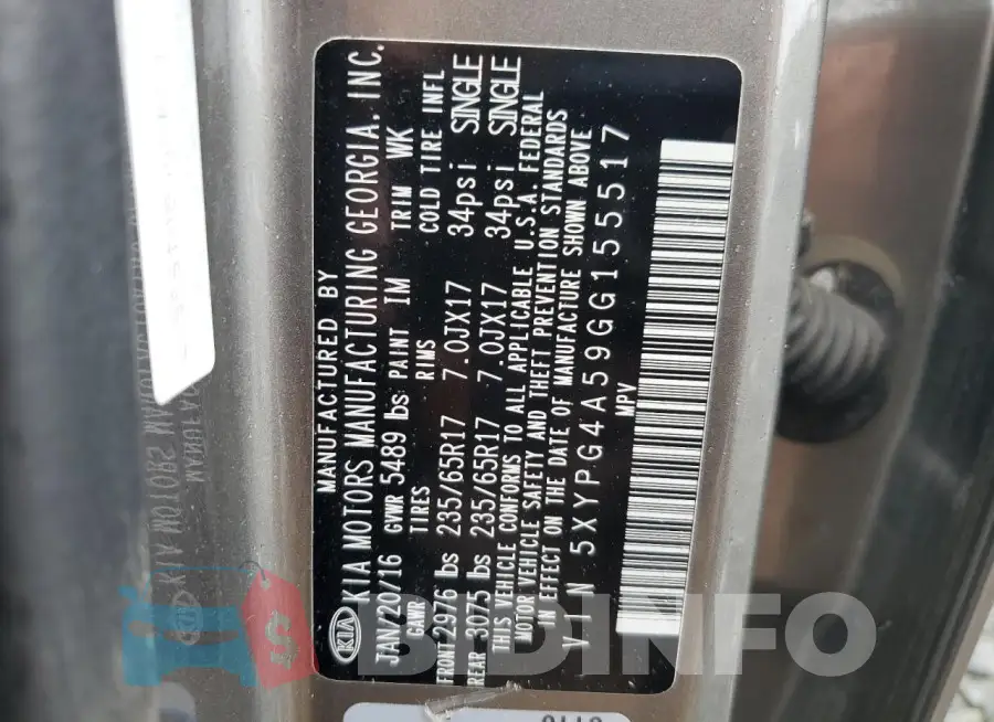 5XYPG4A59GG155517 Photo# 13