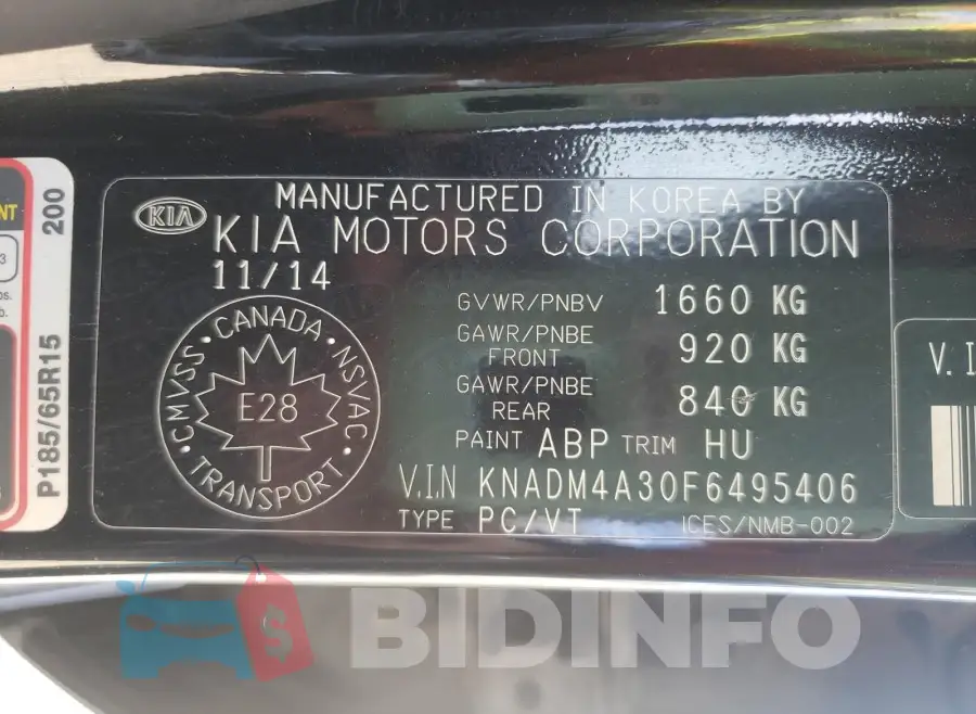 KNADM4A30F6495406 Photo# 10
