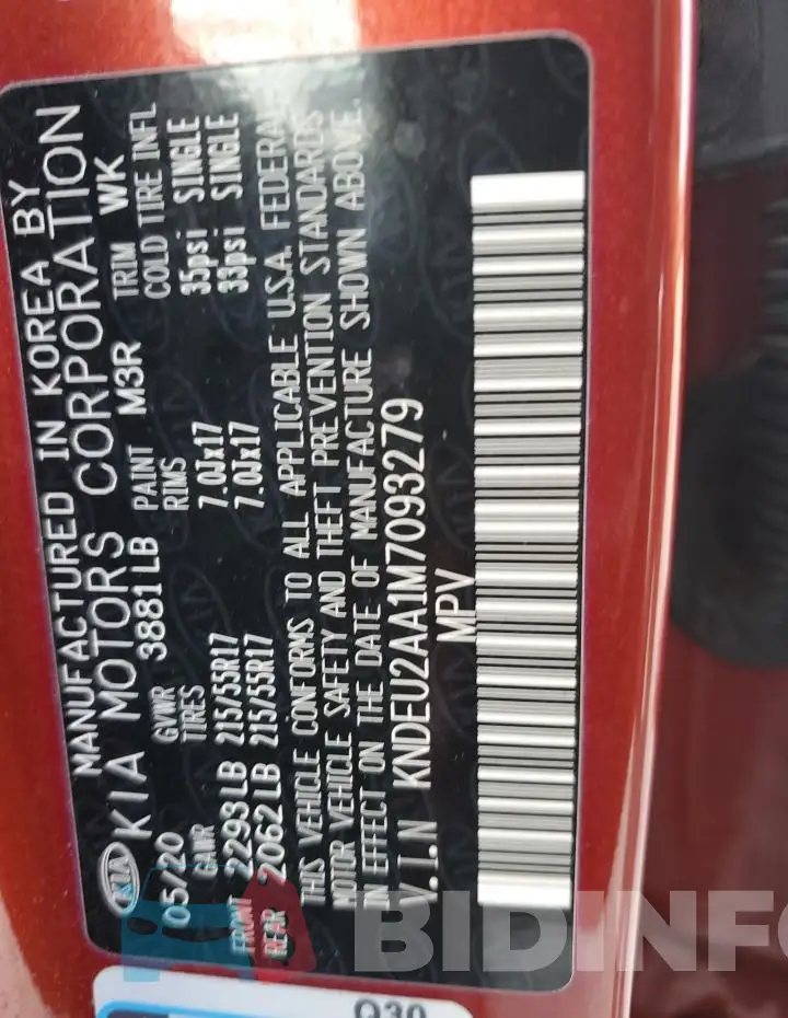 KNDEU2AA1M7093279 Photo# 13
