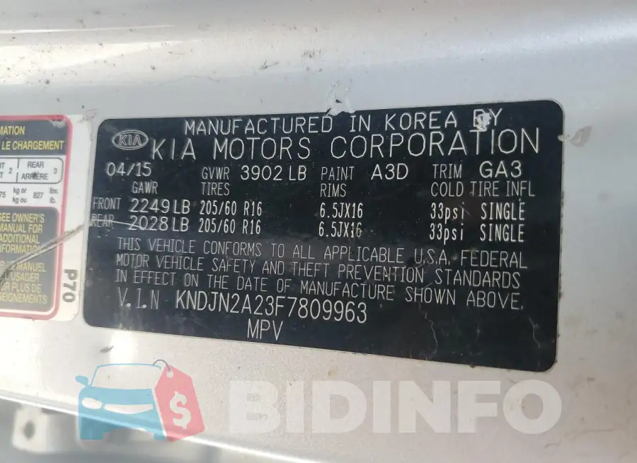 KNDJN2A23F7809963 Photo# 13