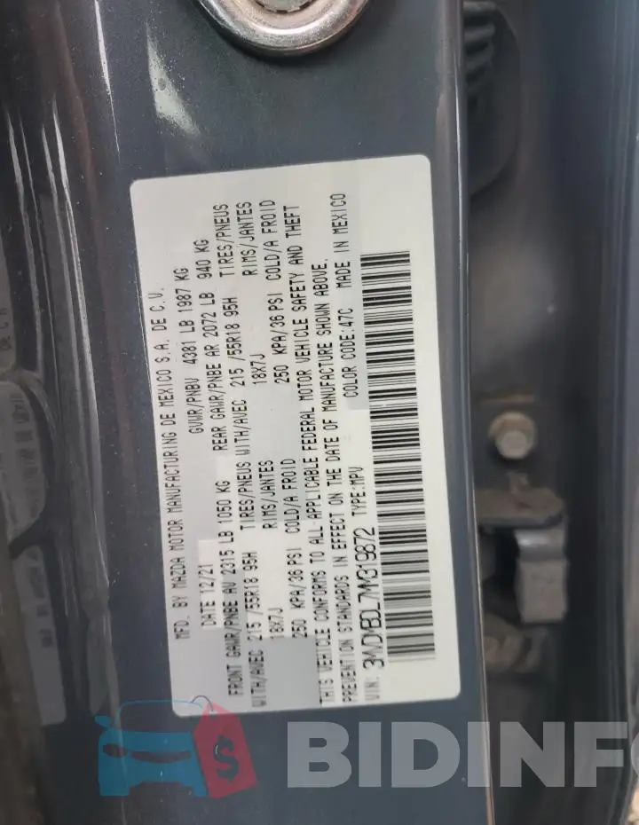 3MVDMBDL7MM319872 Photo# 13