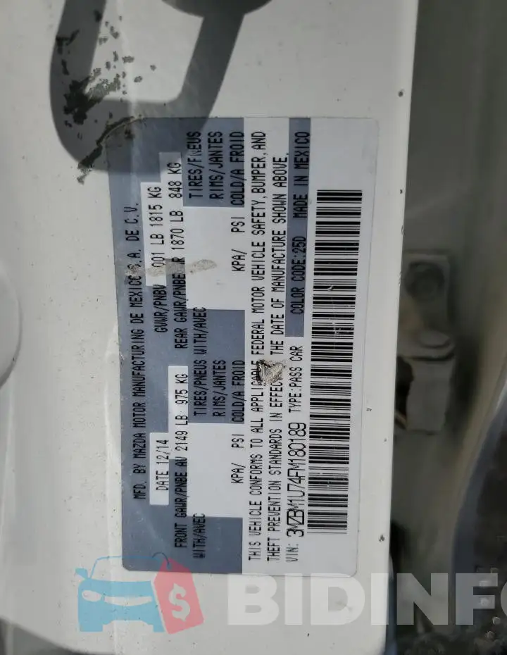 3MZBM1U74FM180189 Photo# 12