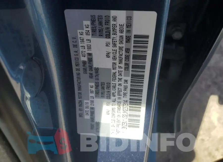 3MZBN1V32JM237314 Photo# 12
