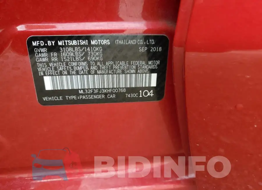 ML32F3FJ3KHF00768 Photo# 12