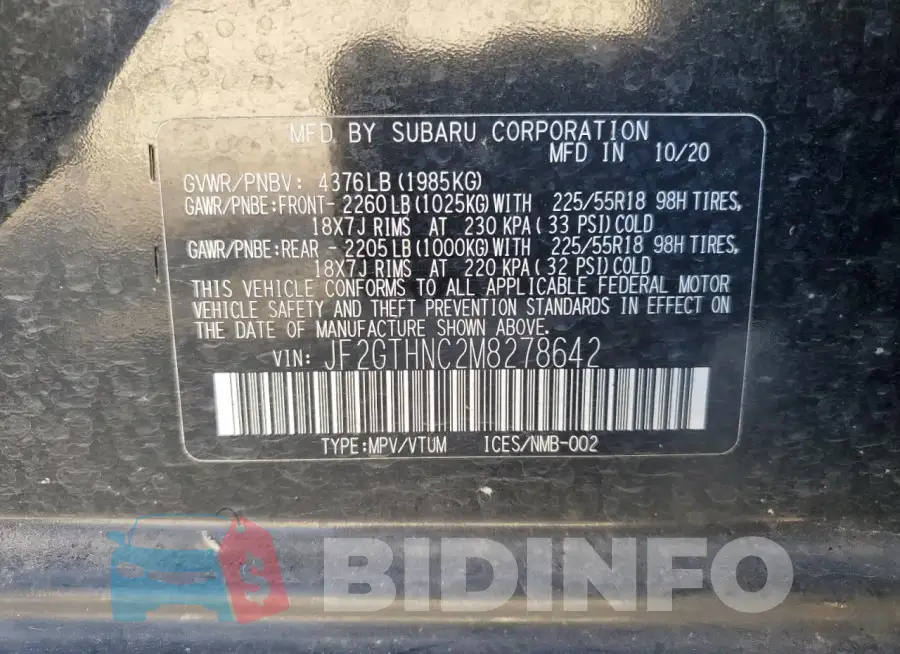 JF2GTHNC2M8278642 Photo# 14