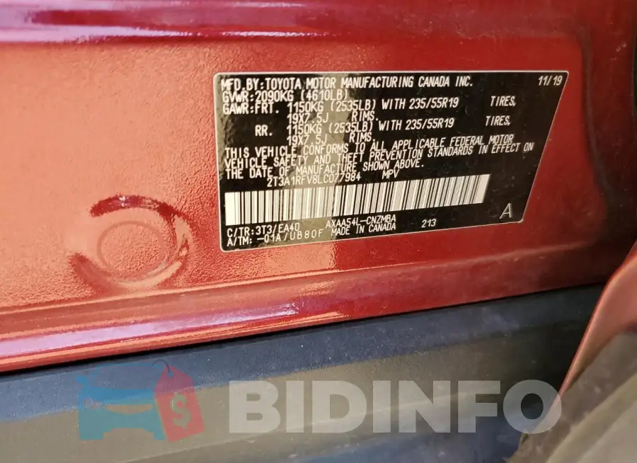 2T3A1RFV8LC077984 Photo# 12