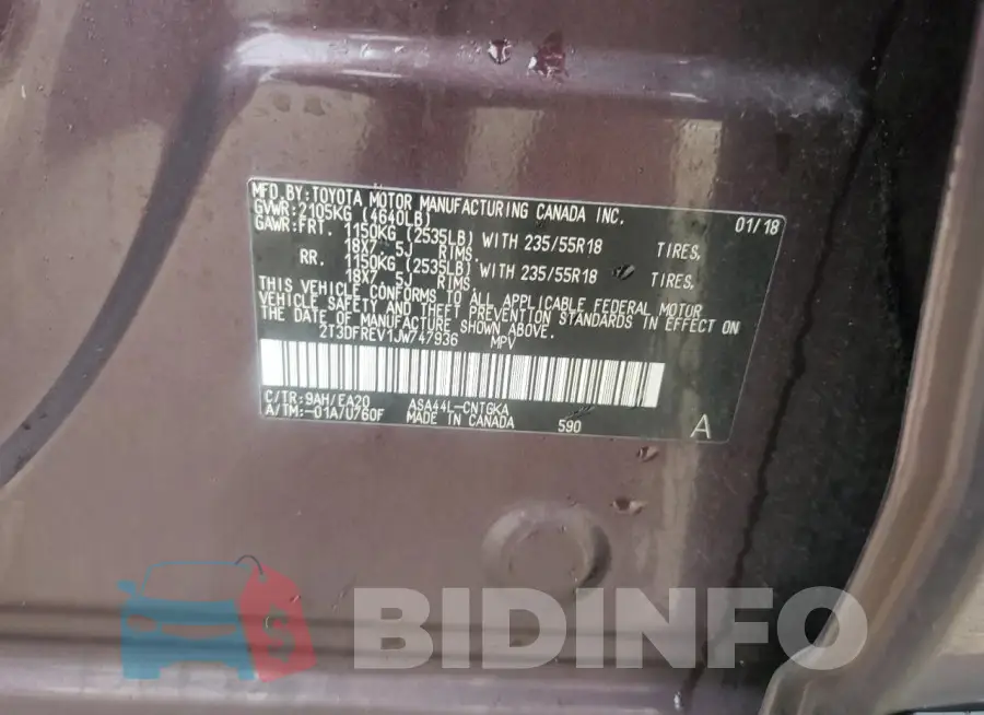 2T3DFREV1JW747936 Photo# 13