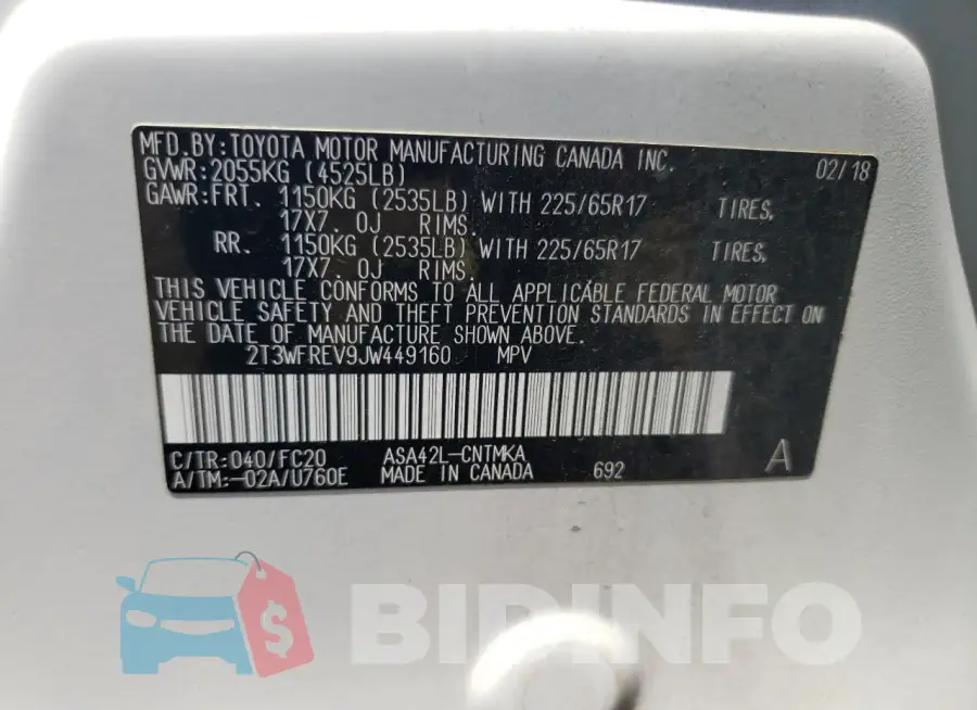 2T3WFREV9JW449160 Photo# 13