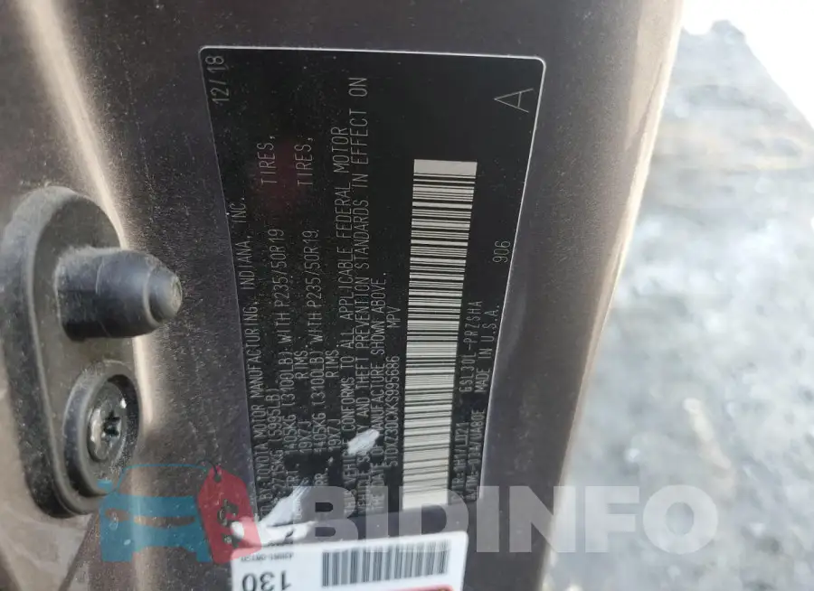 5TDXZ3DCXKS995686 Photo# 13