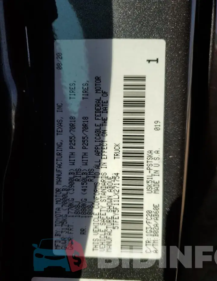 5TFEY5F11LX271754 Photo# 12