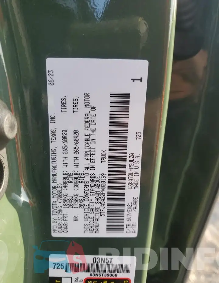 5TFJA5AB2PX028169 Photo# 12