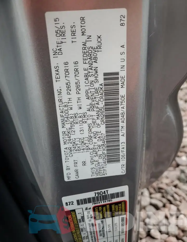 5TFTU4GN2FX084607 Photo# 12
