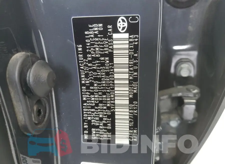 5YFB4MDE1PP003421 Photo# 12