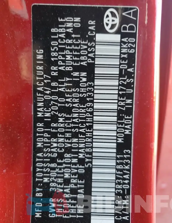 5YFBURHE1HP691333 Photo# 13