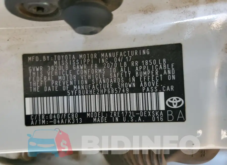 5YFBURHE2HP685749 Photo# 12