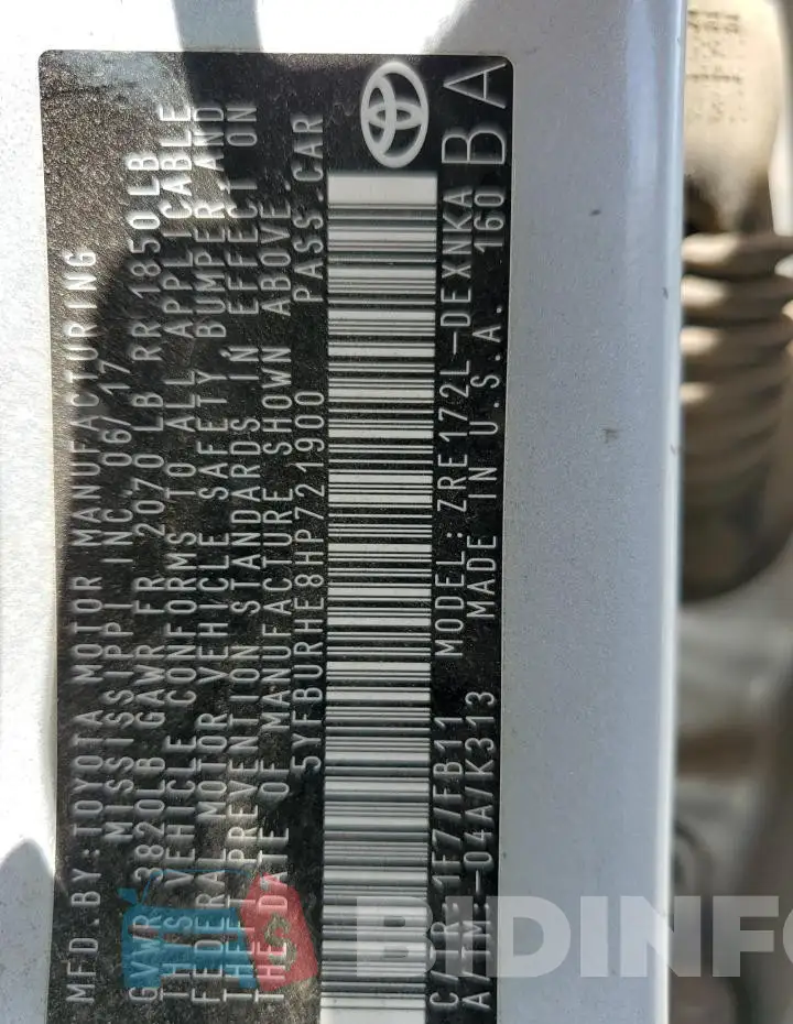 5YFBURHE8HP721900 Photo# 13