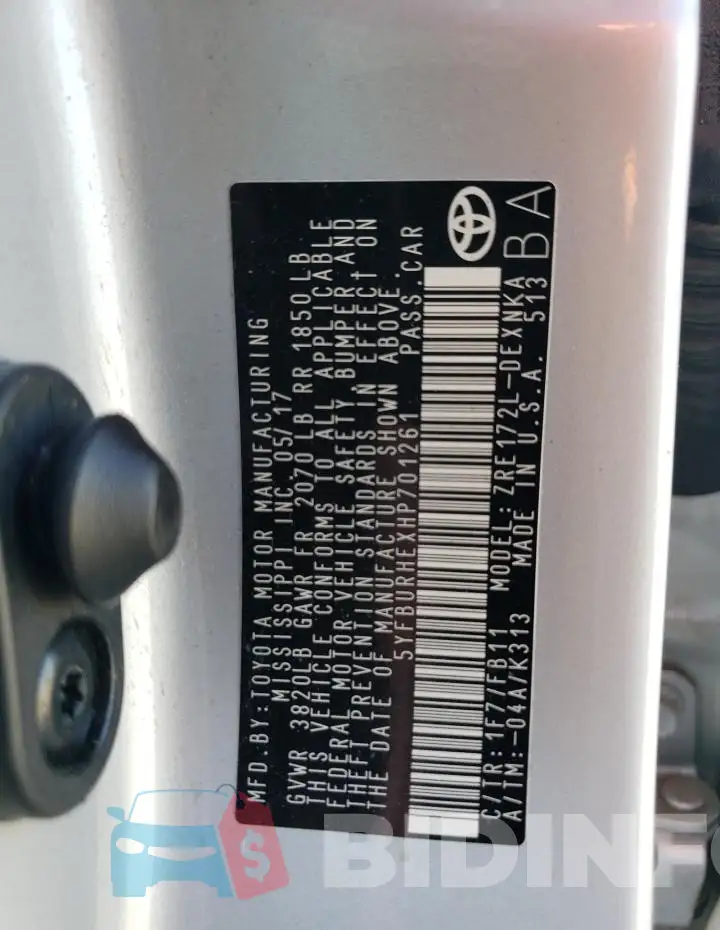 5YFBURHEXHP701261 Photo# 12