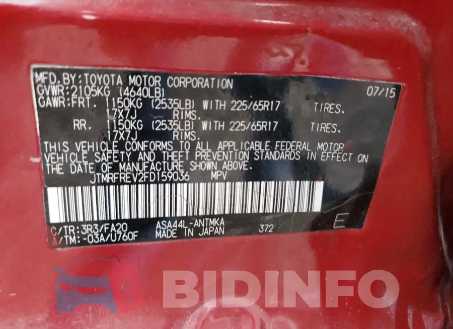 JTMRFREV2FD159036 Photo# 12