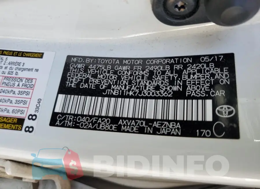 JTNB11HK7J3003362 Photo# 13