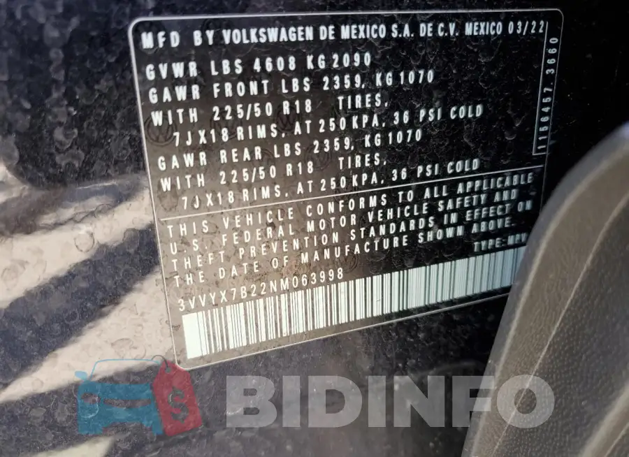 3VVYX7B22NM063998 Photo# 12