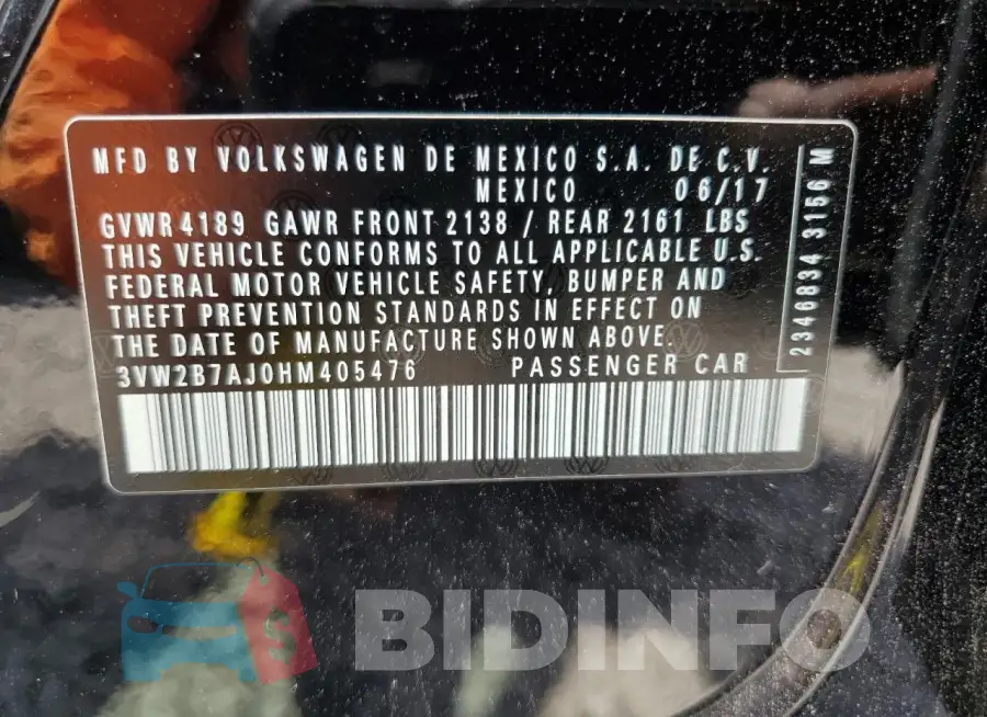 3VW2B7AJ0HM405476 Photo# 12