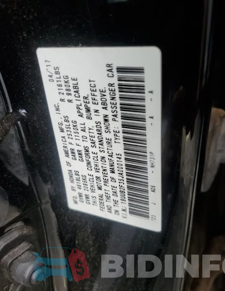 19UUB2F35JA000145 Photo# 12
