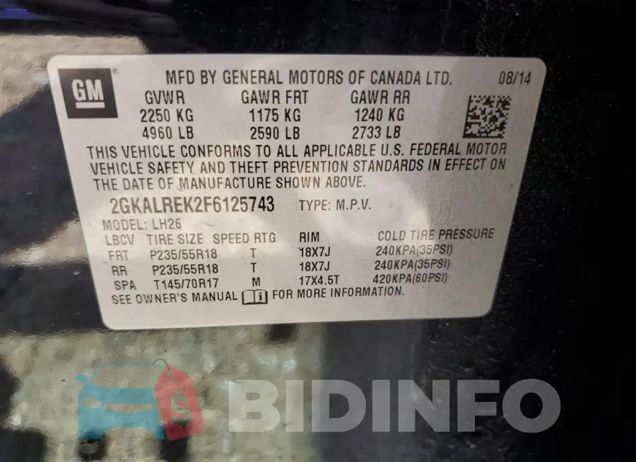 2GKALREK2F6125743 Photo# 13
