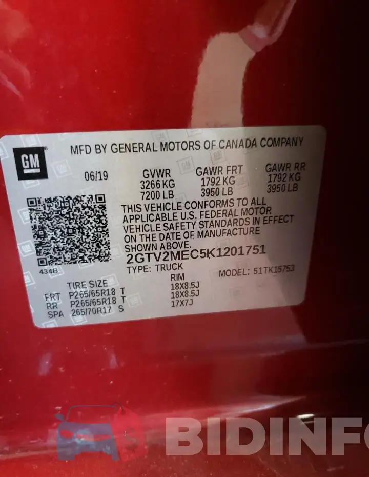 2GTV2MEC5K1201751 Photo# 13