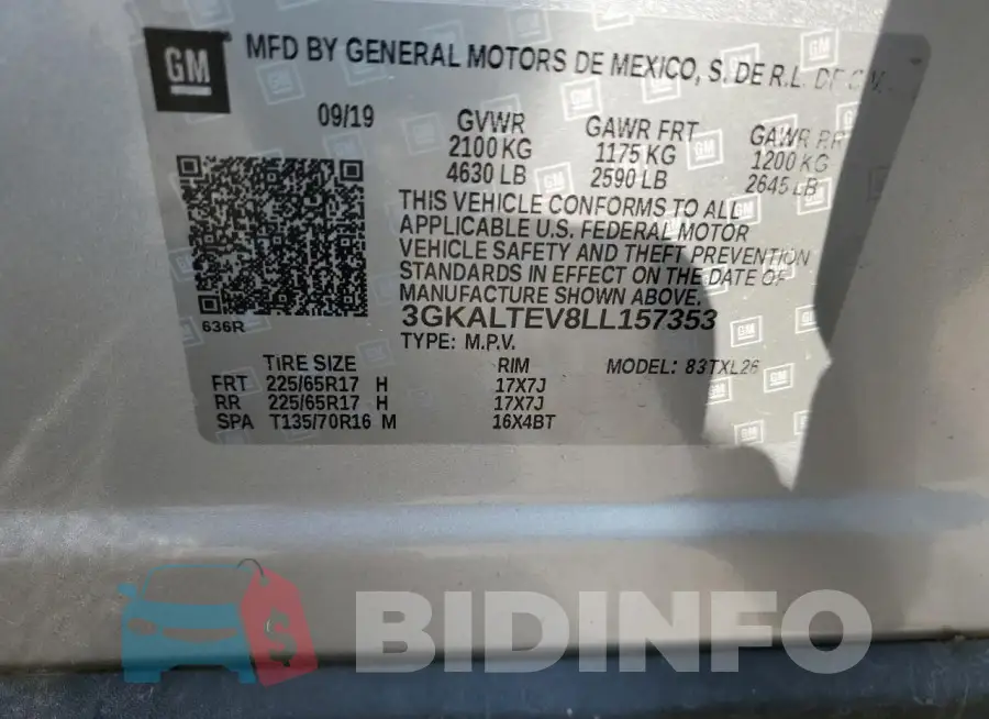 3GKALTEV8LL157353 Photo# 12