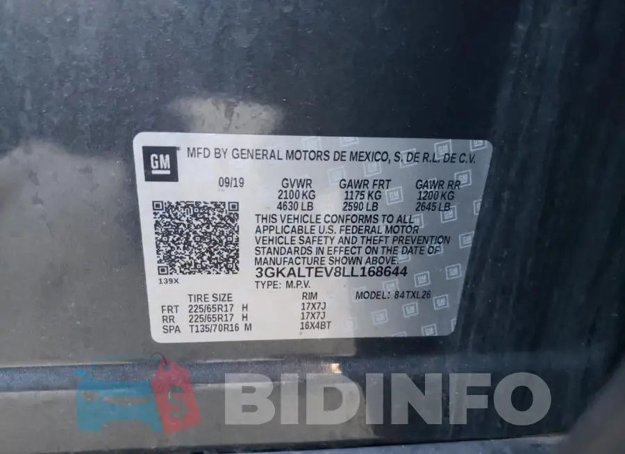 3GKALTEV8LL168644 Photo# 13