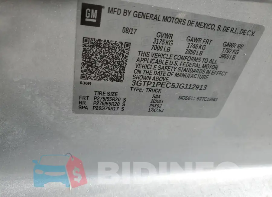 3GTP1PEC5JG112913 Photo# 12