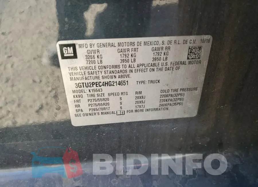 3GTU2PEC4HG214651 Photo# 13