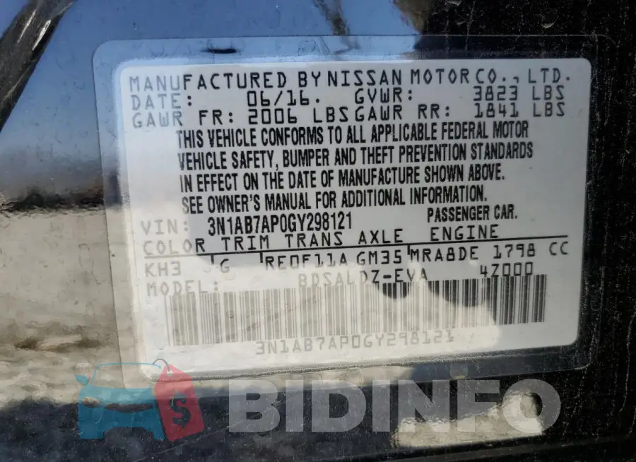 3N1AB7AP0GY298121 Photo# 12