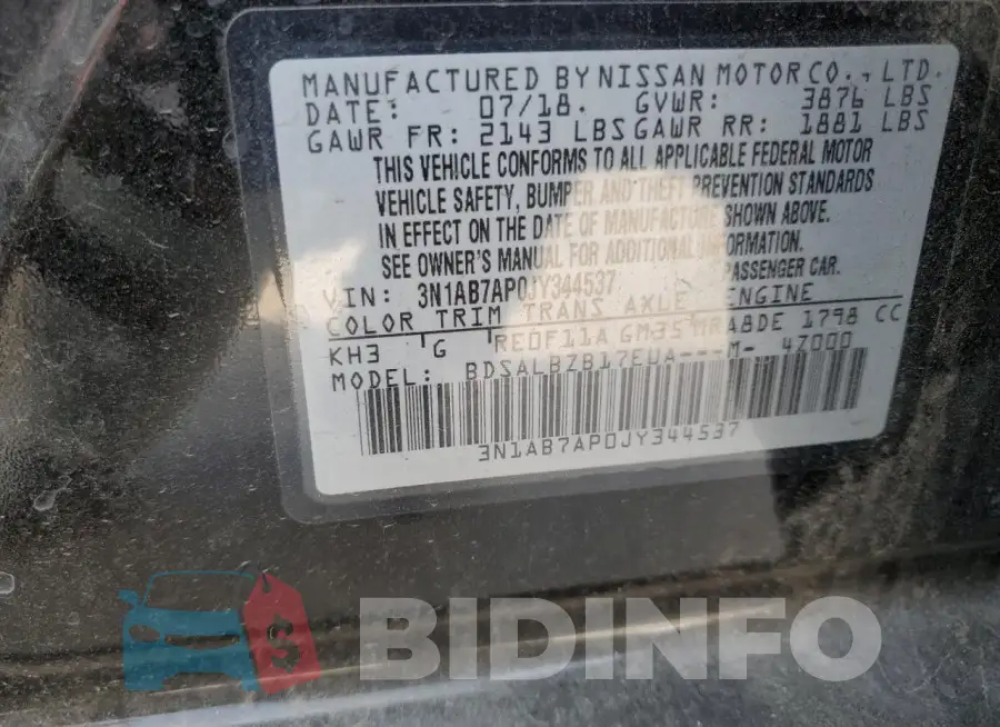 3N1AB7AP0JY344537 Photo# 12