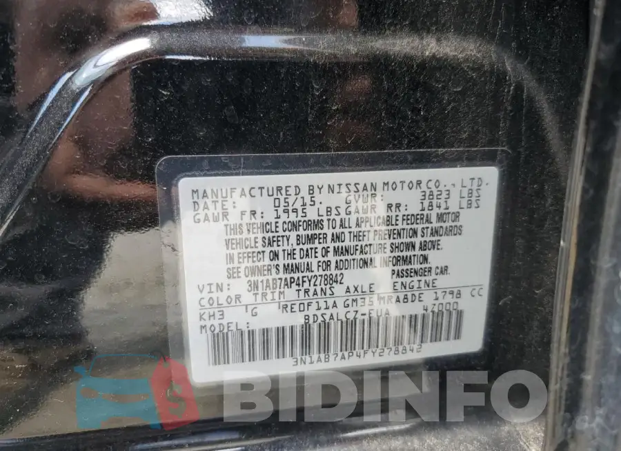 3N1AB7AP4FY278842 Photo# 12