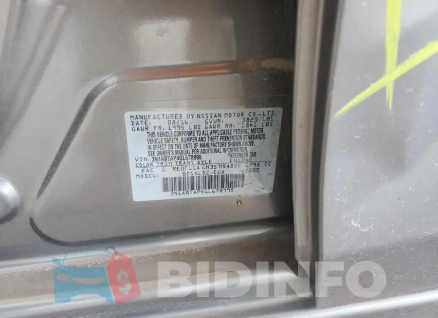 3N1AB7AP4GL678995 Photo# 12