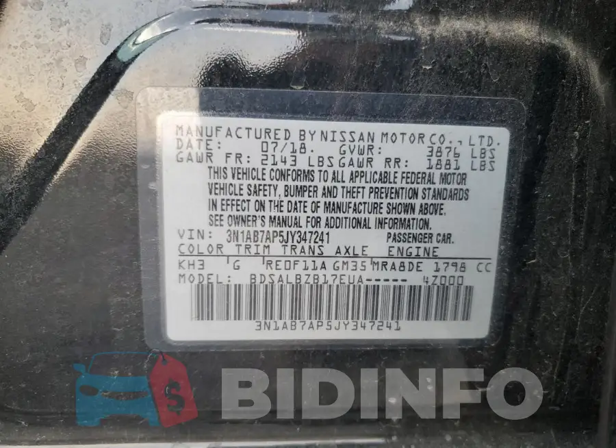3N1AB7AP5JY347241 Photo# 12