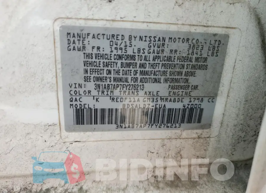 3N1AB7AP7FY276213 Photo# 13