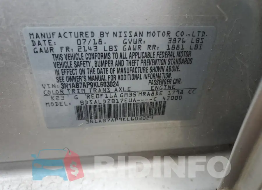 3N1AB7AP9KL603024 Photo# 12