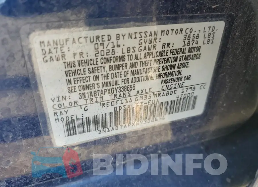 3N1AB7APXGY338656 Photo# 12