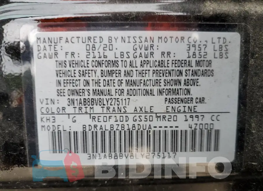 3N1AB8BV8LY275117 Photo# 12