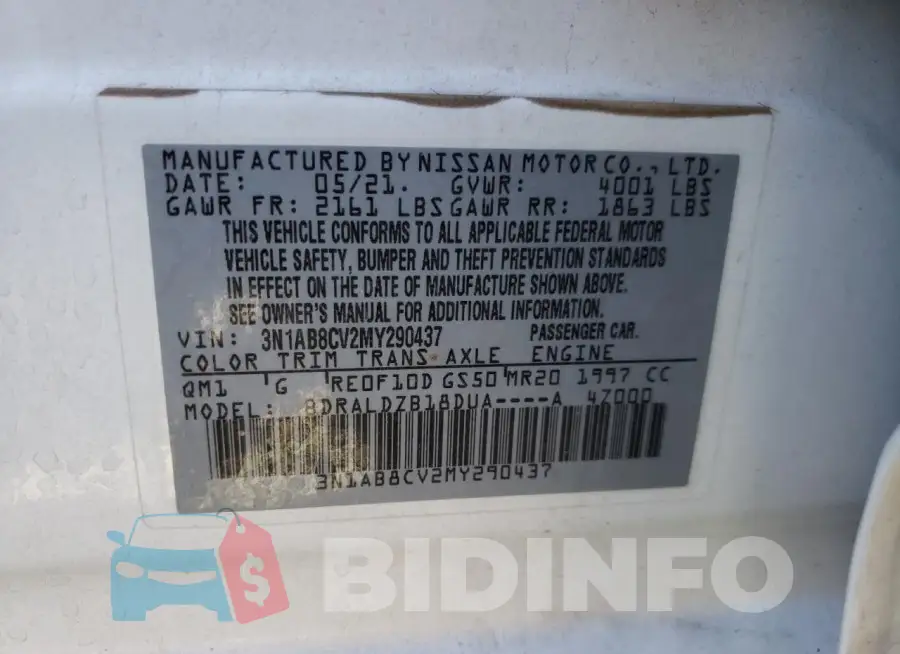 3N1AB8CV2MY290437 Photo# 12