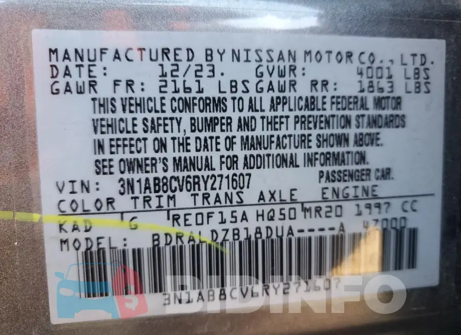 3N1AB8CV6RY271607 Photo# 13